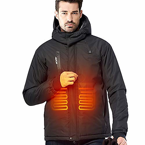 

Men's Heated Jacket Hiking Fleece Jacket Winter Outdoor Lightweight Windproof Breathable Quick Dry Jacket Top Fishing Climbing Camping / Hiking / Caving Black Light Gray Army Green