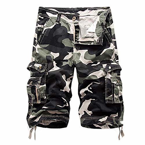 

men's casual tactical shorts quick-dry shorts camo pants with zip pocket, camping, travel