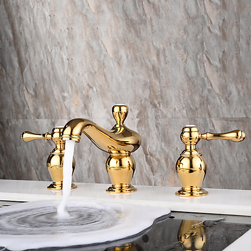 

Bathroom Sink Faucet - Widespread Electroplated Widespread Two Handles Three HolesBath Taps