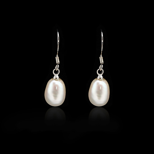 

Women's Hoop Earrings Pear Cut Drop Pearl Earrings Jewelry White For Wedding Daily