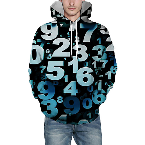 

Men's Pullover Hoodie Sweatshirt Graphic 3D Front Pocket Daily 3D Print 3D Print Casual Hoodies Sweatshirts Light Blue