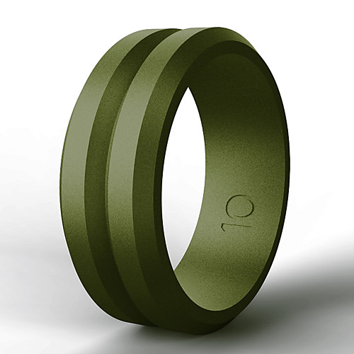 

men's basic flat silicone ring, black - size 13