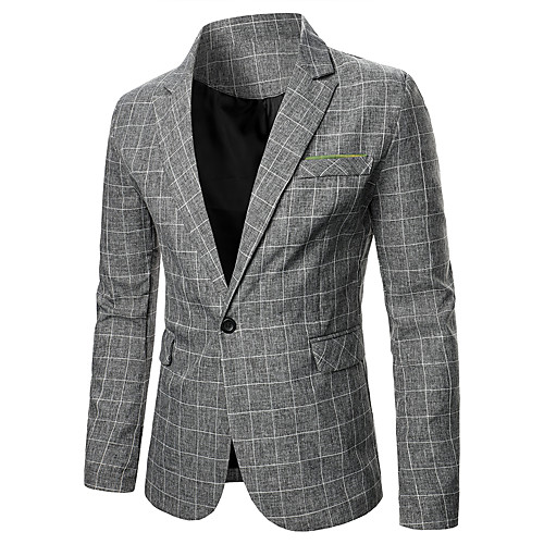 

Gray Houndstooth Regular Fit Men's Suit - Notch lapel collar