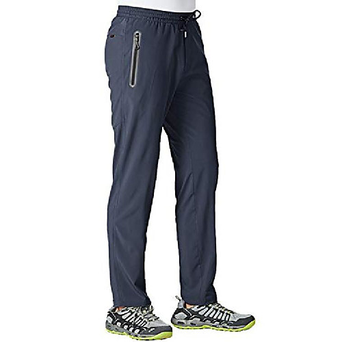 

men's outdoor lightweight hiking mountain pants running active jogger pants(navy,us l)