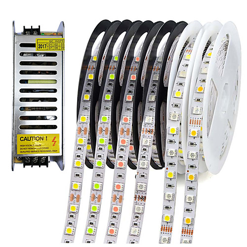 

LED Flexible Strip Lights 1M 2.5M 5M Waterproof or No-waetrproof 5050 SMD Per Meters 60 LEDs Multicolour with DC12V Switching Mode Power Supply