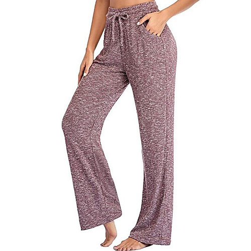 

Women's High Waist Yoga Pants Side Pockets Drawstring Pants / Trousers Breathable Quick Dry Moisture Wicking Burgundy Dark Gray Light gray Spandex Fitness Gym Workout Pilates Winter Sports Activewear