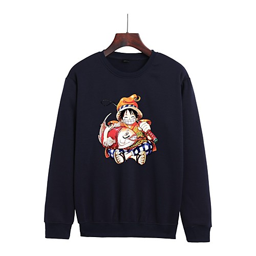

Inspired by One Piece Monkey D. Luffy Cosplay Costume Hoodie Polyester / Cotton Blend Graphic Printing Hoodie For Women's / Men's