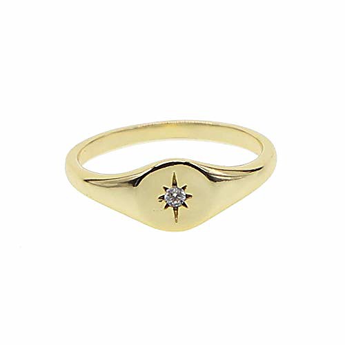 

simple jewelry gold plated women finger jewelry star starburst signet ring (8)