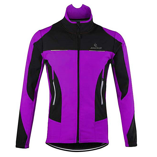

Men's Cycling Jacket Winter Fleece Bike Jacket Top Thermal Warm Windproof Breathable Sports Patchwork Violet / Navy / Green / Black Mountain Bike MTB Clothing Apparel Loose Bike Wear / Long Sleeve
