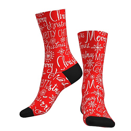 

Compression Socks Cycling Socks Women's Men's Bike / Cycling Breathable Soft Comfortable 1 Pair Graphic Christmas Santa Claus Cotton Red S M L / Stretchy / Mountain Bike MTB