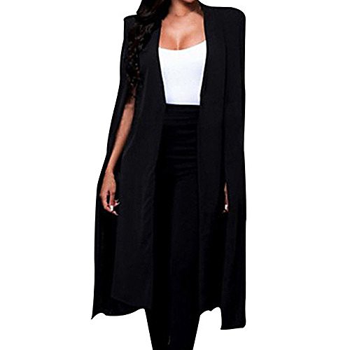 

Women's Solid Color Chic & Modern Spring & Fall Coat Long Party Polyester Coat Tops