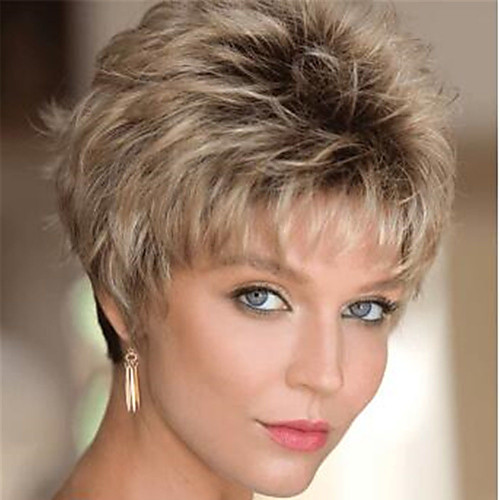 

Synthetic Wig Curly Pixie Cut Wig Blonde Short Light Brown Dark Brown Blonde Synthetic Hair Women's Fashionable Design Classic Cool Blonde Light Brown