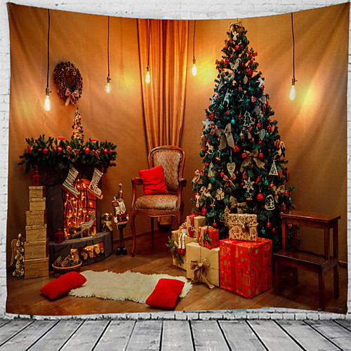 

Christmas Santa Claus Holiday Party Wall Tapestry Art Decor Blanket Curtain Picnic Tablecloth Hanging Home Bedroom Living Room Dorm Decoration Christmas Tree Gift