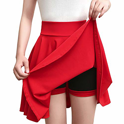 

women fashion high waist solid mini pencil skirt hip slim yoga safety short skirt red