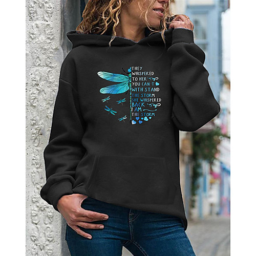 

Women's Pullover Hoodie Sweatshirt Graphic Text Letter Daily Casual Hoodies Sweatshirts White Black Purple