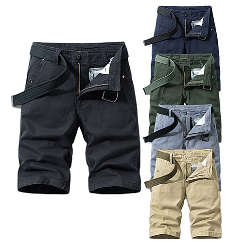 

Men's Hiking Shorts Hiking Cargo Shorts Solid Color Summer Outdoor 10 Standard Fit Quick Dry Breathable Sweat wicking Wear Resistance Cotton Shorts Bottoms Black Army Green Grey Khaki Dark Blue