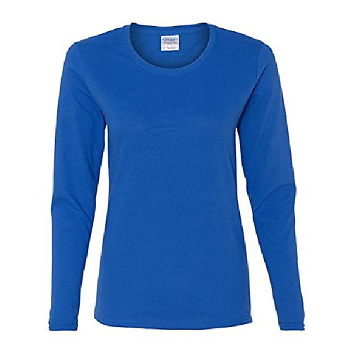 

women heavy cotton ladies' long-sleeve t-shirt, royal, medium