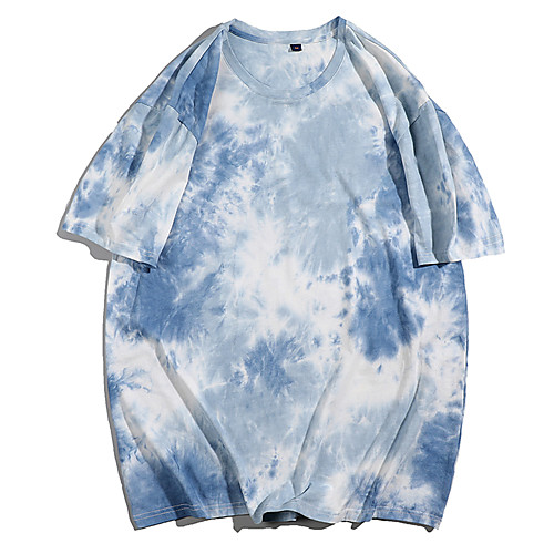 

Men's Tee / T-shirt Tie Dye Crew Neck Color Block Sport Athleisure T Shirt Top Short Sleeves Breathable Soft Comfortable Exercise & Fitness Everyday Use Casual Daily Outdoor