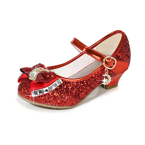 

Girls' Heels Flower Girl Shoes Halloween Christmas Synthetics Sequins Kids Daily Party & Evening Bowknot Sequin Black Purple Red Summer / TPR (Thermoplastic Rubber)