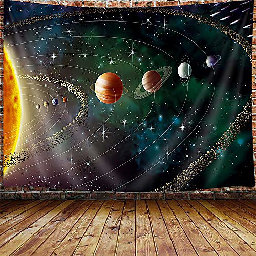 

outer space planets tapestry for men, universe galaxy tapestry wall hanging for bedroom, trippy tapestry beach blanket college dorm home decor (71 w x 60 h)