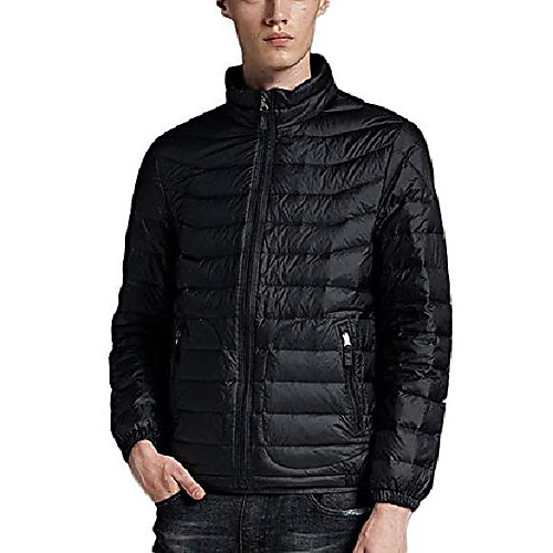 

newdeve men's down jacket short lightweight packable over outwear jacket black