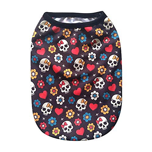 

pet clothes,cute small dog ghost vest t shirt soft cotton costume puppy apparel (l, multicolor)