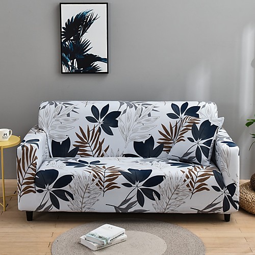 

Floral Print 1-Piece Sofa Cover Couch Cover Furniture Protector Soft Stretch Slipcover Spandex Jacquard Fabric Super Fit for 1~4 Cushion Couch and L Shape Sofa,Easy to Install(1 Free Cushion Cover)