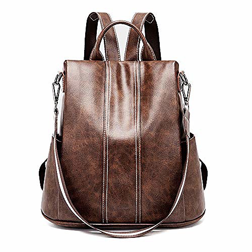 

anti-theft women backpack purse travel rucksack vintage shoulder bag for women (brown02)