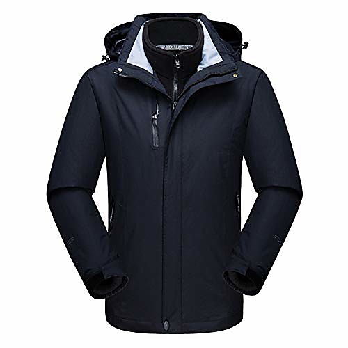 

Hiking Fleece Jacket Outdoor Thermal Warm Waterproof Windproof Wear Resistance Coat Top Camping / Hiking Hunting Fishing Women's black Men's black Women's Lake Blue