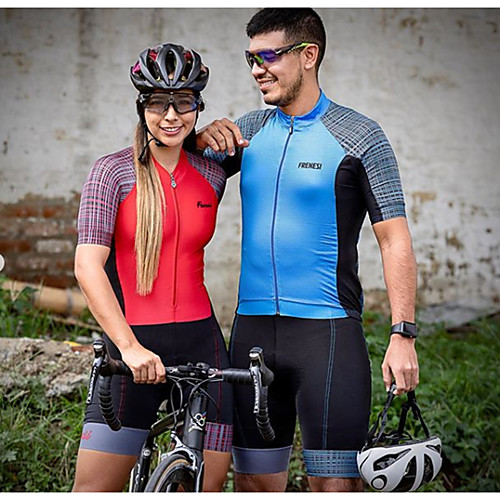 

Women's Men's Short Sleeve Cycling Jersey with Shorts Triathlon Tri Suit Red Blue Bike Quick Dry Sports Mountain Bike MTB Road Bike Cycling Clothing Apparel / Stretchy / Athletic