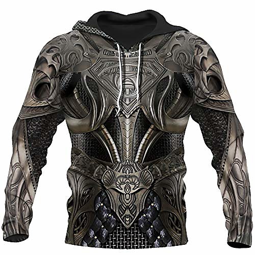 

knights templar 3d hoodie medieval armor sweatshirt, hoodie, l