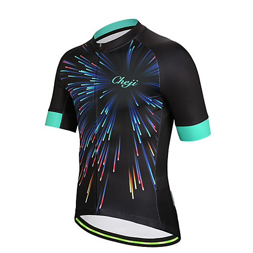 

21Grams Men's Short Sleeve Cycling Jersey Polyester Black Bike Jersey Top Mountain Bike MTB Road Bike Cycling Breathable Quick Dry Reflective Strips Sports Clothing Apparel / Stretchy / Athleisure