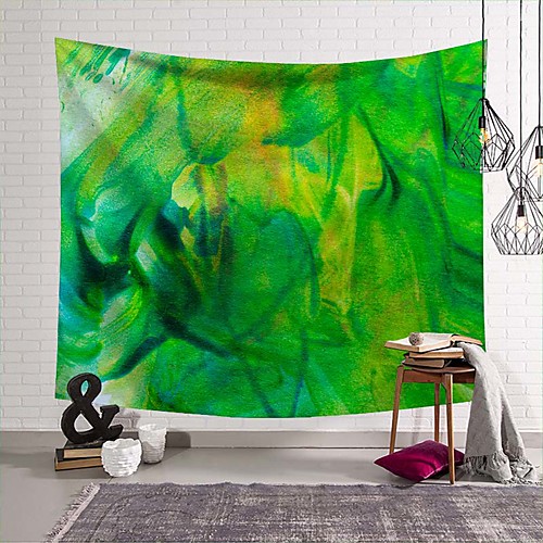

Wall Tapestry Art Deco Blanket Curtain Picnic Table Cloth Hanging Home Bedroom Living Room Dormitory Decoration Polyester Fiber Novelty Modern Pigment Green