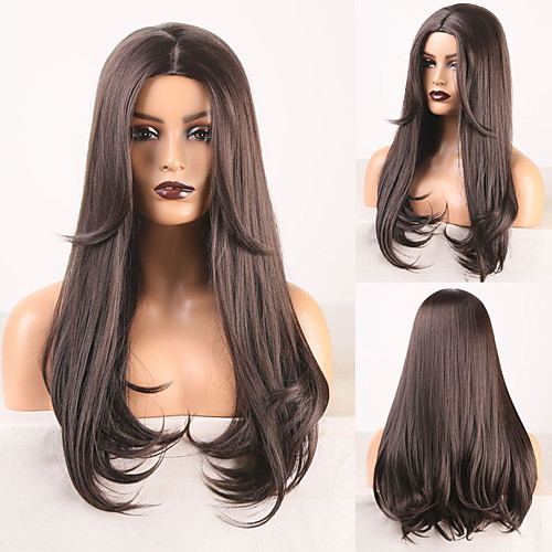 

Cosplay Costume Wig Synthetic Wig Wavy Body Wave Middle Part Wig Long Dark Brown Synthetic Hair Women's Odor Free Fashionable Design Soft Dark Brown / Heat Resistant