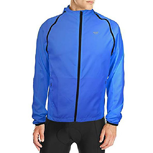 

cycling convertible jacket for men reflective with removable sleeve bicycle windproof jacket blue xx-large