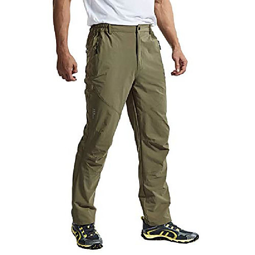 

men's outdoor waterproof stretch hiking climbing mountain travel cargo work pants(army green, us 38)