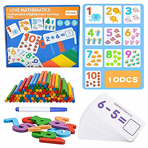 

educational montessori toys for toddlers age 2 3 4, wooden toy gift for 1-5 year old kids boys girl preschool math flash cards number matching puzzle sight word games for toddler boy girls age 2-4