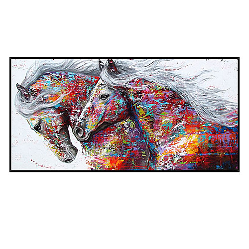 

100% Hand-Painted Contemporary Art Oil Painting On Canvas Modern Paintings Home Interior Decor Abstract Art Horse Painting Large Canvas Art(Rolled Canvas without Frame)