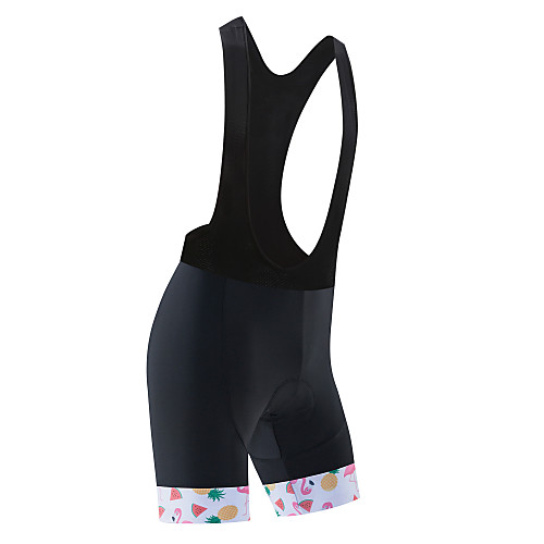 

21Grams Women's Cycling Padded Shorts Cycling Bib Shorts Bike Shorts Bib Shorts Padded Shorts / Chamois Breathable Quick Dry Moisture Wicking Sports Flamingo Fruit White / Black / BlackWhite