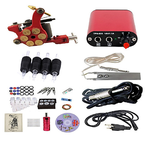 

Tattoo Machine Starter Kit - 1 pcs Tattoo Machines Professional Alloy Mini power supply Case Not Included 19 W 1 steel machine liner & shader