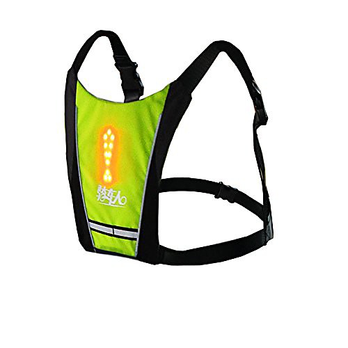 

bikeman cycling hiking safety backpack vest with led turn light indicator (yellow)