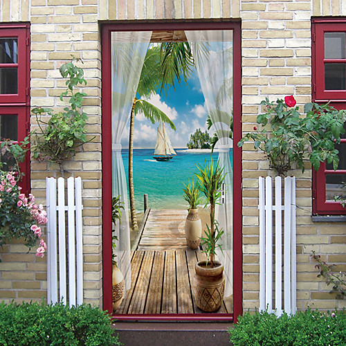 

Self-adhesive Creative Sea View Door Stickers For Living Room DIY Decorative Home Waterproof Wall Stickers