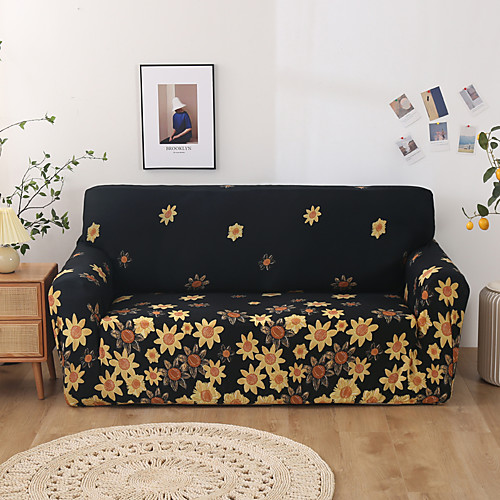 

Floral Print 1-Piece Sofa Cover Couch Cover Furniture Protector Soft Stretch Slipcover Spandex Jacquard Fabric Super Fit for 1~4 Cushion Couch and L Shape Sofa,Easy to Install(1 Free Cushion Cover)