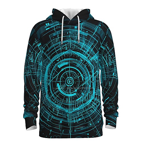 

Men's Pullover Hoodie Sweatshirt Print Graphic 3D Front Pocket Daily 3D Print 3D Print Casual Hoodies Sweatshirts Blue