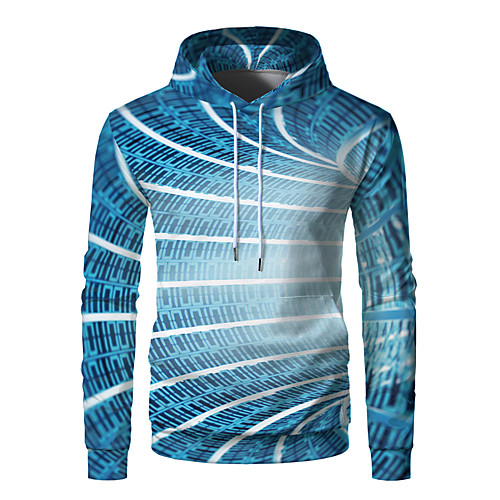 

Men's Pullover Hoodie Sweatshirt Graphic 3D Front Pocket Daily Weekend 3D Print 3D Print Hoodies Sweatshirts Blue