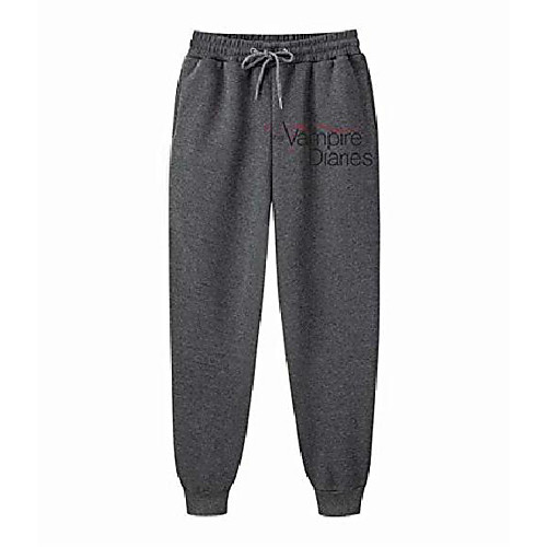 

the vampire diaries mens sweatpants graphic jogger pant elastic waist lightweigh heavygray