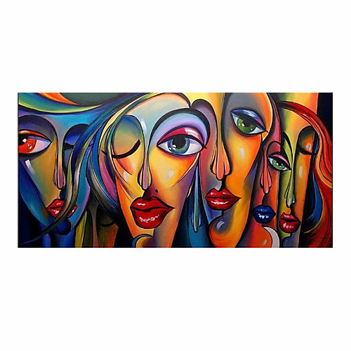 

Oil Painting Hand Painted Horizontal People Pop Art Modern Rolled Canvas (No Frame)