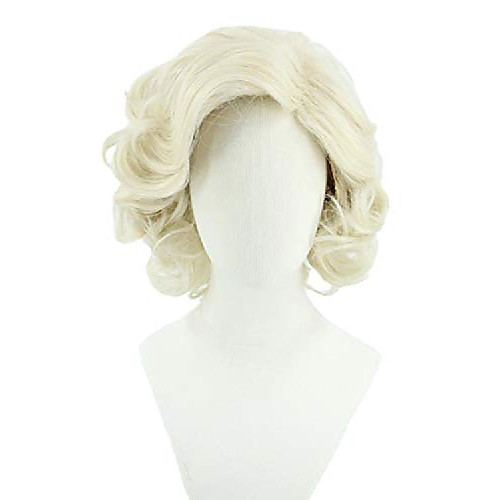 

womens wigs platinum blonde short curly halloween costume cosplay wig