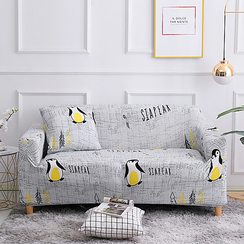 

Penguin Print 1-Piece Sofa Cover Couch Cover Furniture Protector Soft Stretch Slipcover Spandex Jacquard Fabric Super Fit for 1~4 Cushion Couch and L Shape Sofa,Easy to Install(1 Free Cushion Cover)