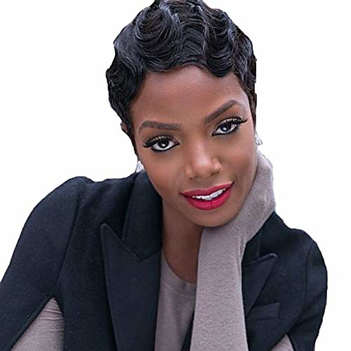 

wigs for black women Synthetic curly wigs net curly hairshort natural display extensions (black)